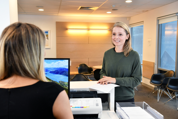 Woman at reception